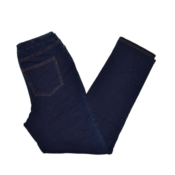 DENIM & CO. NEW $54 Comfy Denim Ankle Jeans‎ Seaming Detail Dark Wash Size 4 - Picture 1 of 5